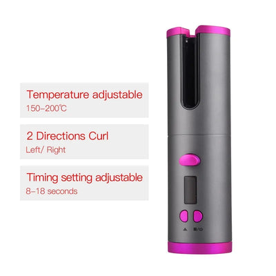 Hair Curler USB Rechargeable Cordless